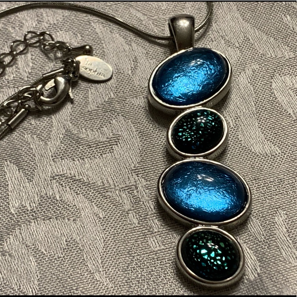 Lia Sophia Blue Pendant Necklace